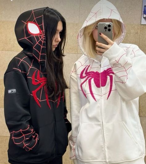 Couple Spiderman Zipper Hoodies Printed - FlintEra