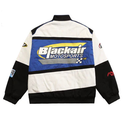 Black Air Classic Vintage Racing Jacket – Iconic Style for Motorsport | FlintEra® Edition
