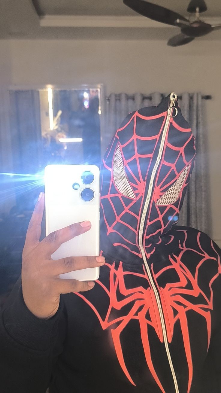 Black Spiderman Zipper Hoodie PRINTED - FlintEra
