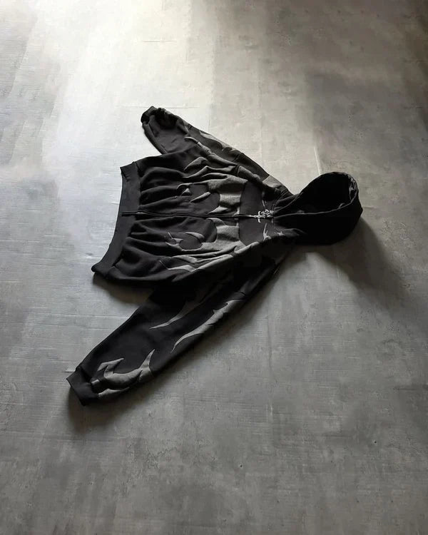 Tribal Shadow Depth Oversized Hoodie | Heatdrop® Stylish Streetwear