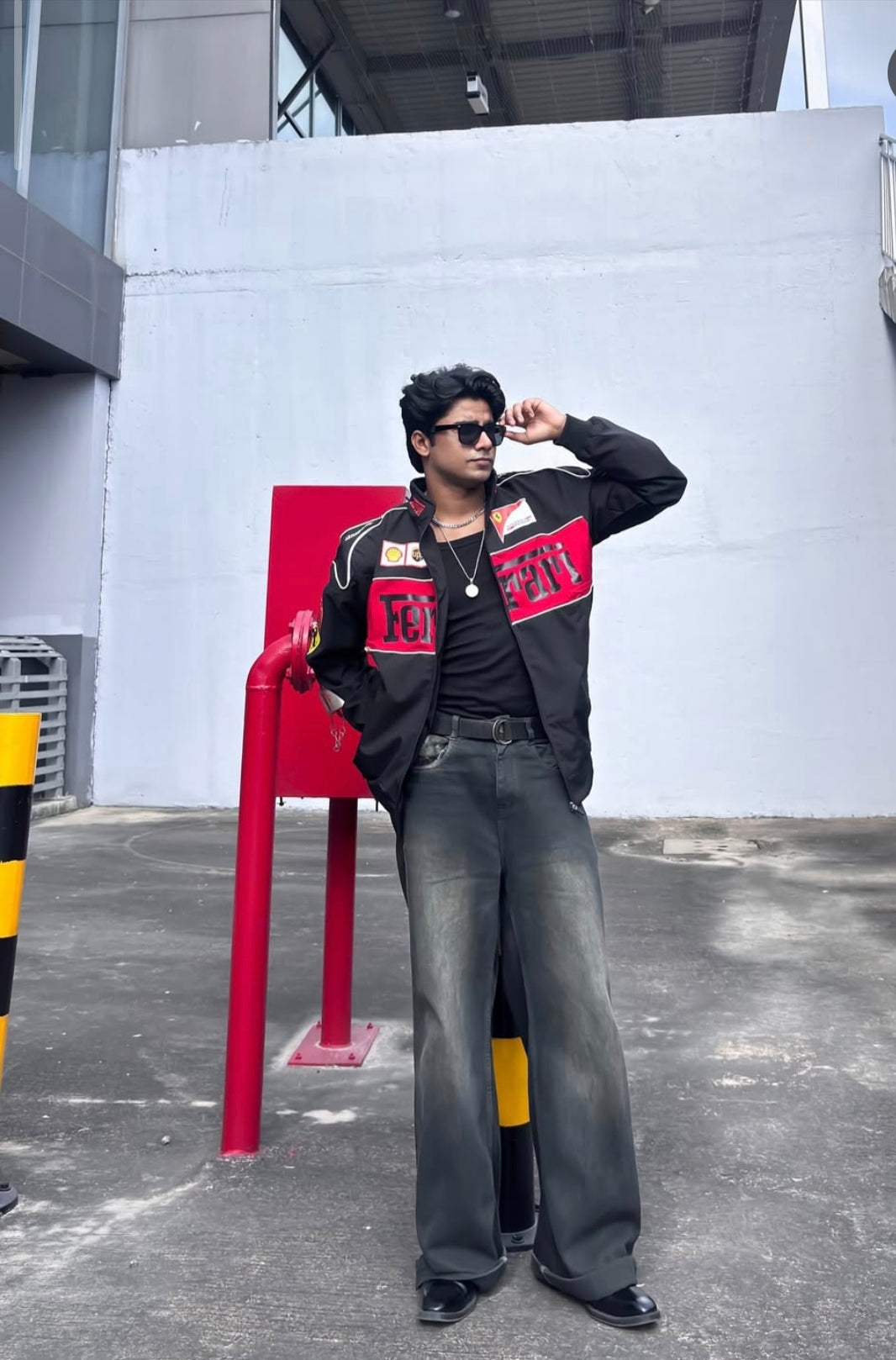 Black Ferrari F1 Vintage Jacket |  Premium Unisex Motorsport | Ultra-Limited | FlintEra F1 Edition