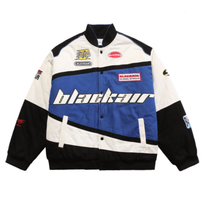 Black Air Classic Vintage Racing Jacket – Iconic Style for Motorsport | FlintEra®  Edition