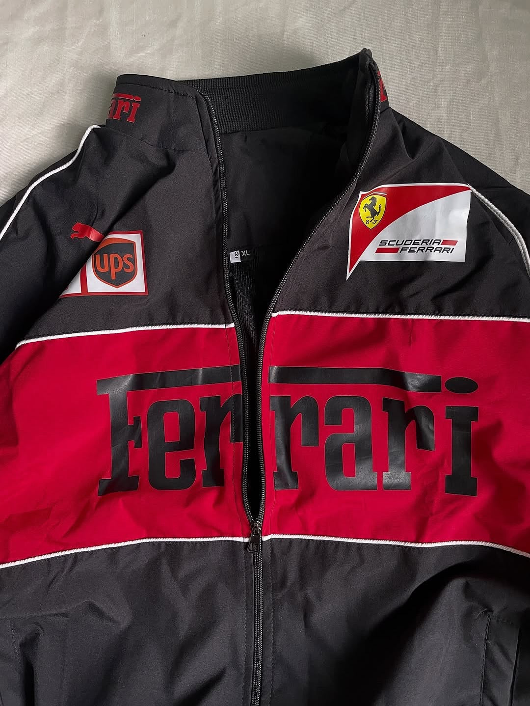 Black Ferrari F1 Vintage Jacket | Premium Unisex Motorsport Fashion | Ultra-Limited |  FlintEra ® F1 Edition
